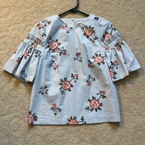 BNWT Floral Blouse with Bell Sleeves
